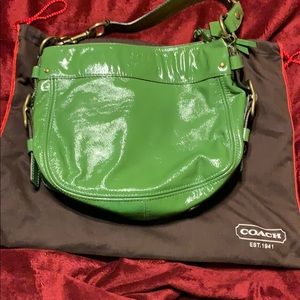 Coach Patent Leather Green Bag